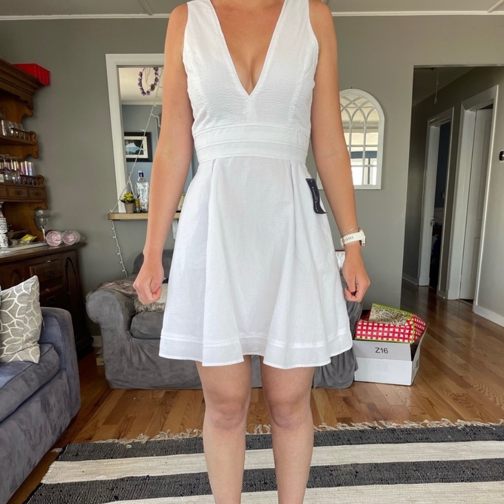 Lauren James white Morgan seersucker sundress NWT